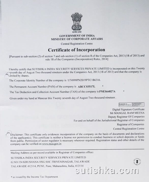 Certificate 1